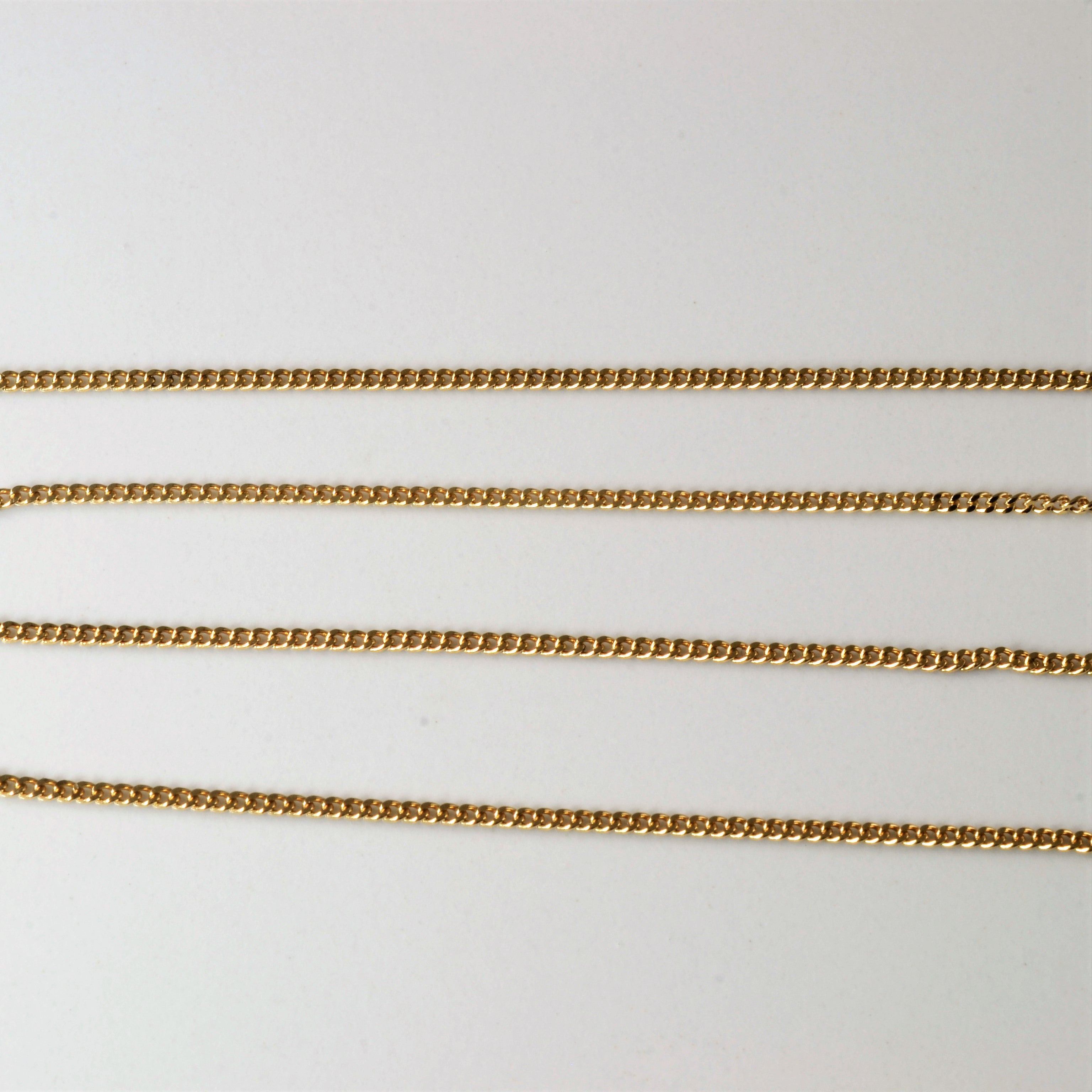 Chaîne gourmette en or jaune 10 carats | 16" | 