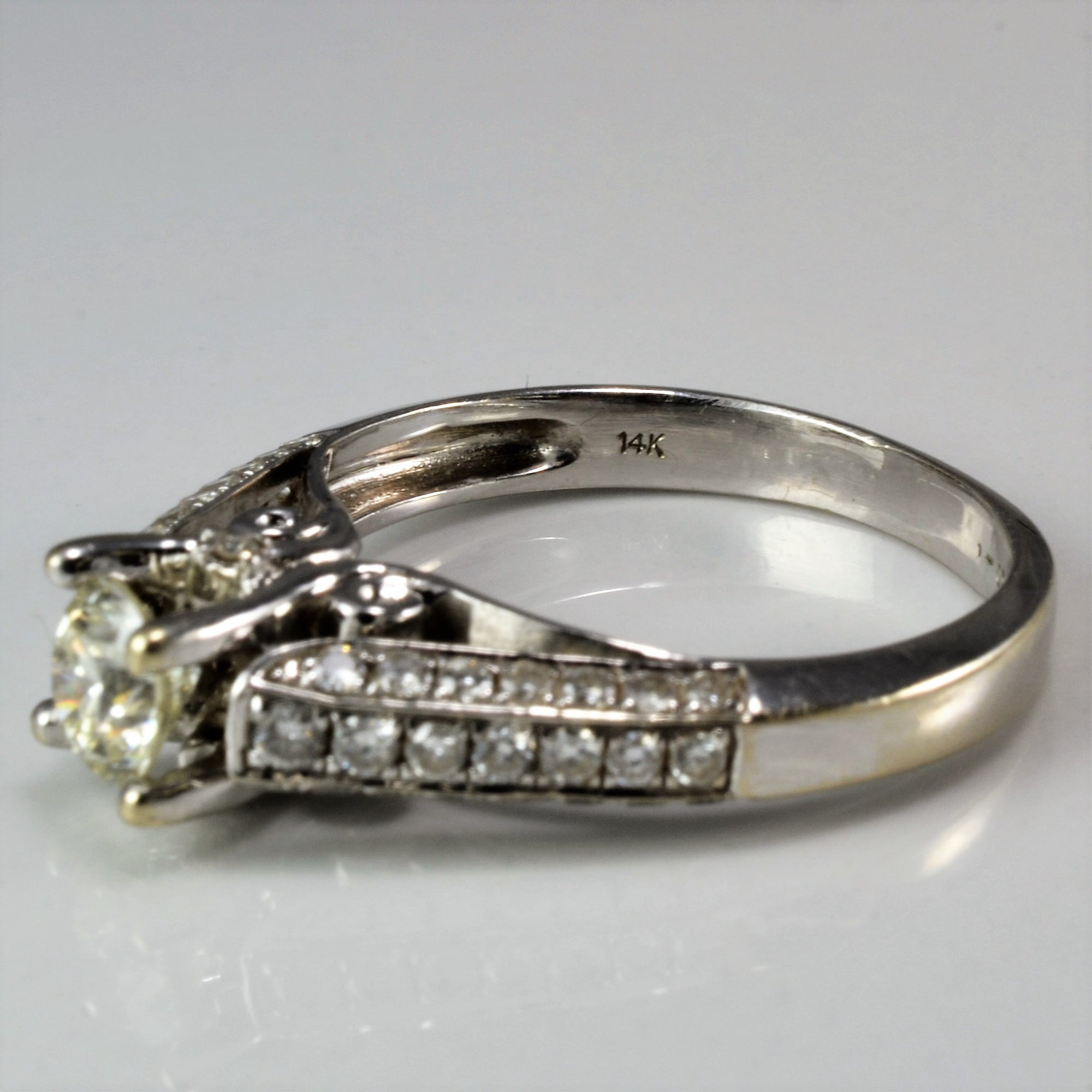 Intricate Cathedral Engagement Ring | 1.29ctw | SZ 7.75 |