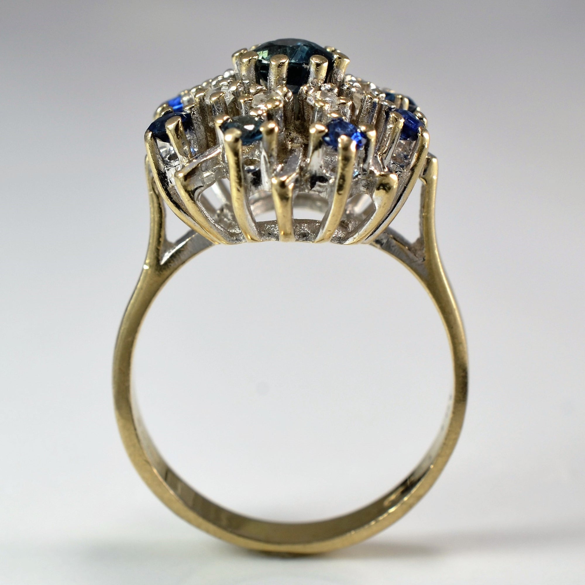 1970s Spiral Sapphire & Diamond Ring | 0.16ctw, 0.70ctw | SZ 6.75 |
