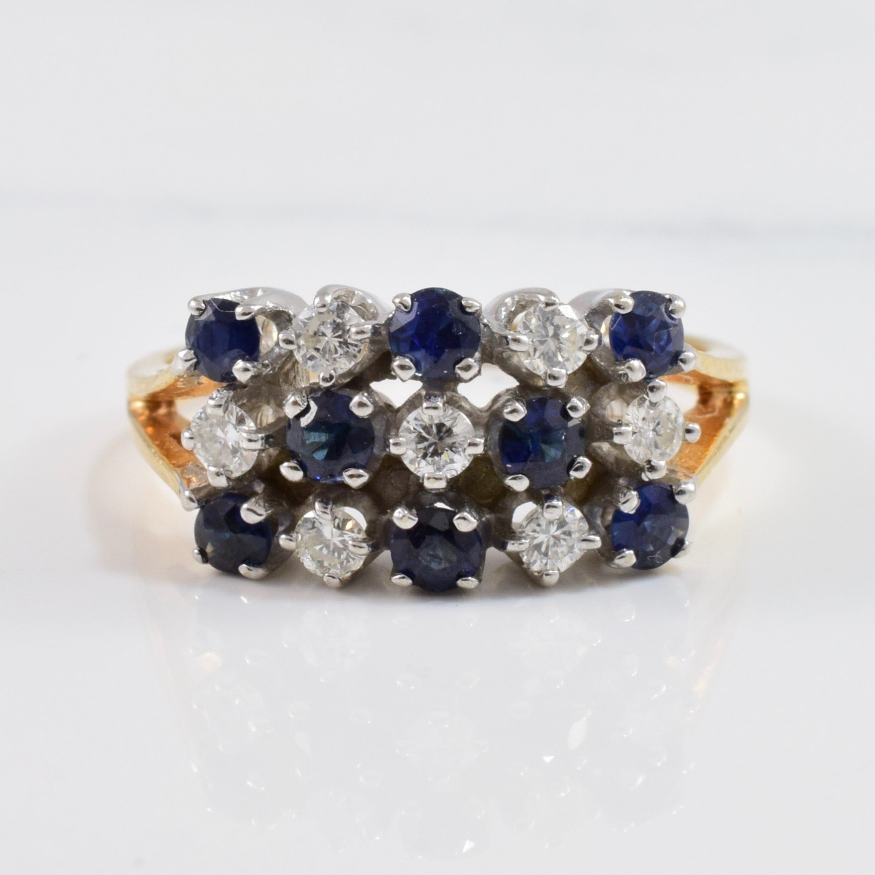 Sapphire and Diamond Cluster Ring | 0.30 ctw SZ 6.25 |