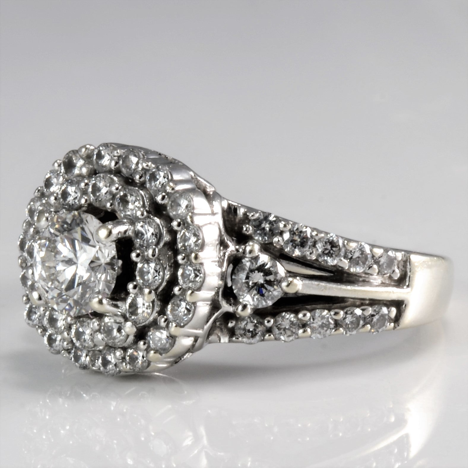 Beautiful Diamond Halo Engagement Ring | 1.06 ctw, SZ 5.5 |