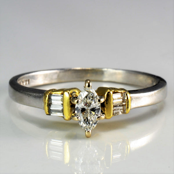 Tapered Diamond Engagement Ring | 0.22 ctw, SZ 6.75 |