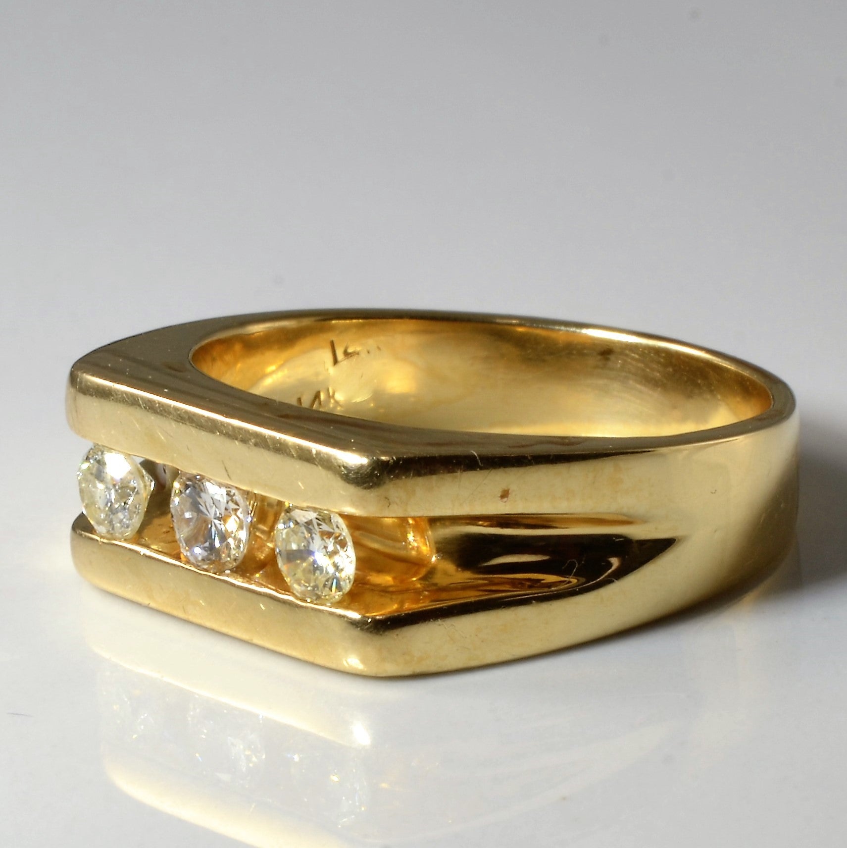 Tension Set Three Stone Diamond Ring | 0.60ctw | SZ 10.75 |