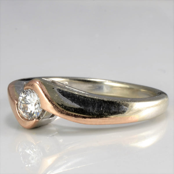 Two Tone Gold Bypass Diamond Ring | 0.26 ct, SZ 6.5 |