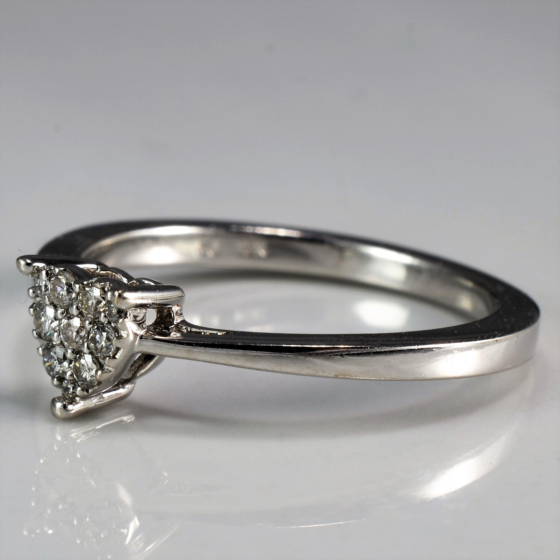 Pave Diamond Heart Promise Ring | 0.10ctw | SZ 6.25 |