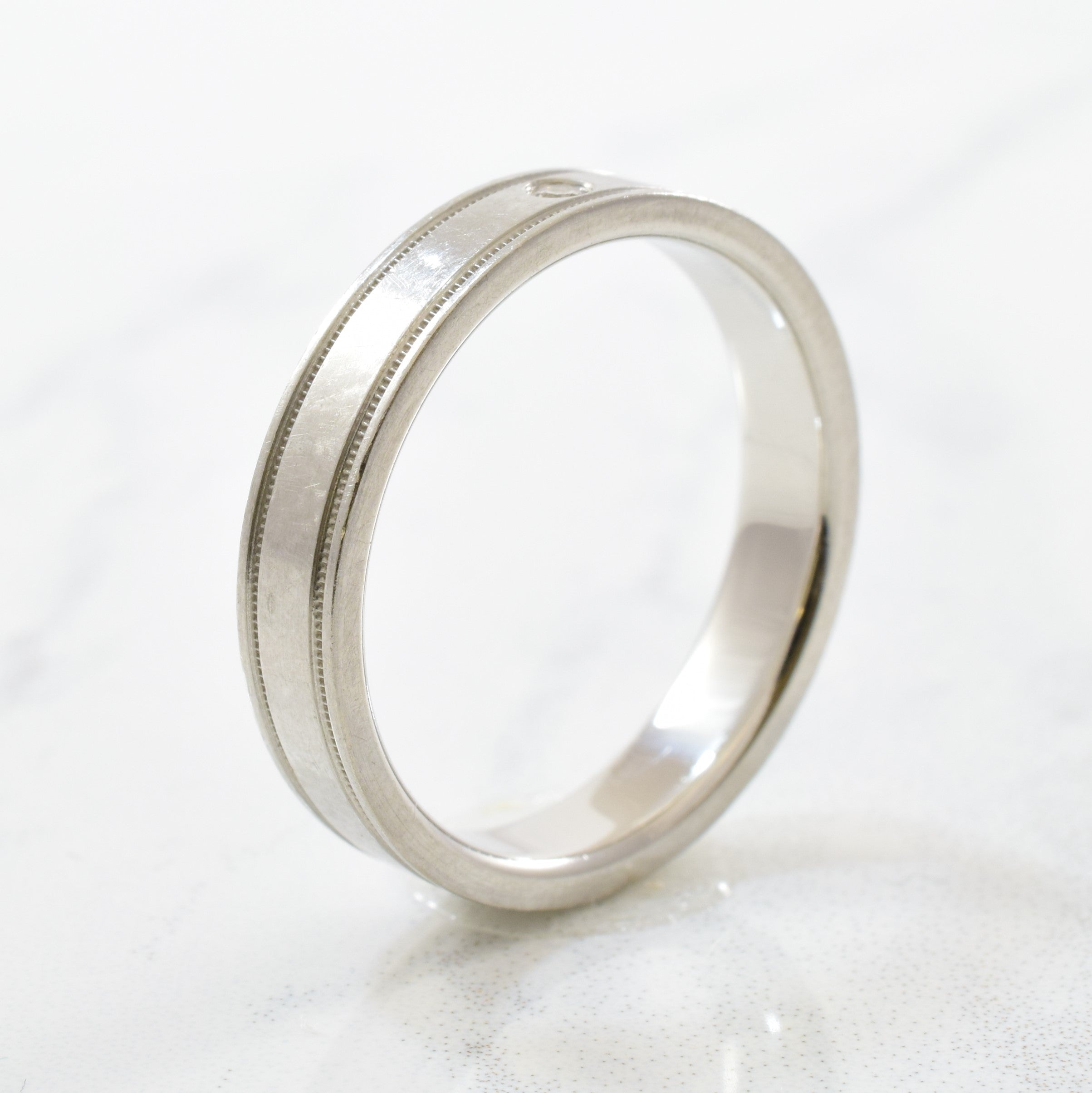 Tiffany & Co.' Essential Double Milgrain Ring | 0.01ct | SZ 7.5 |