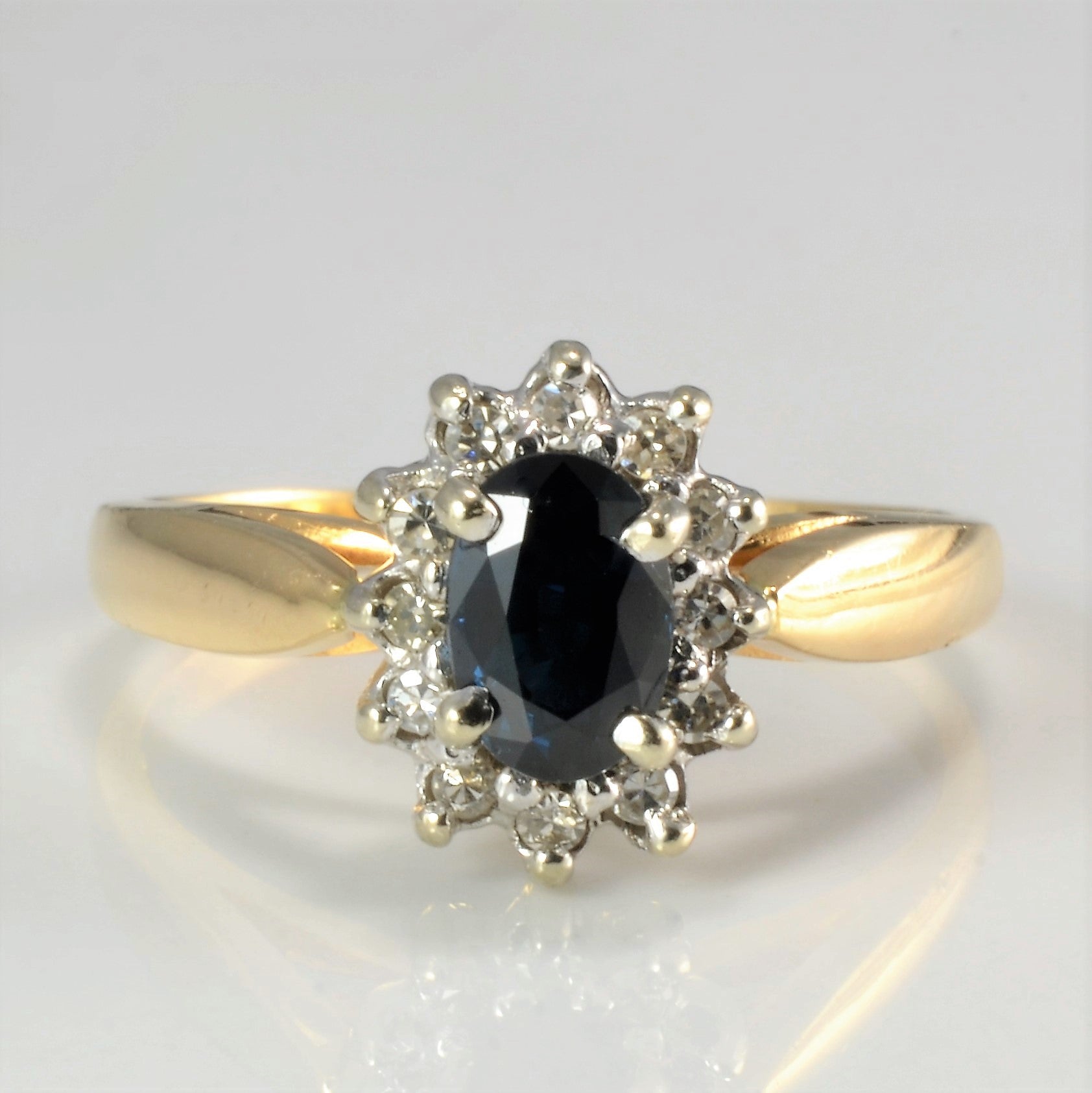Cocktail Sapphire & Diamond Ladies Ring | 0.12 ctw, SZ 6 |