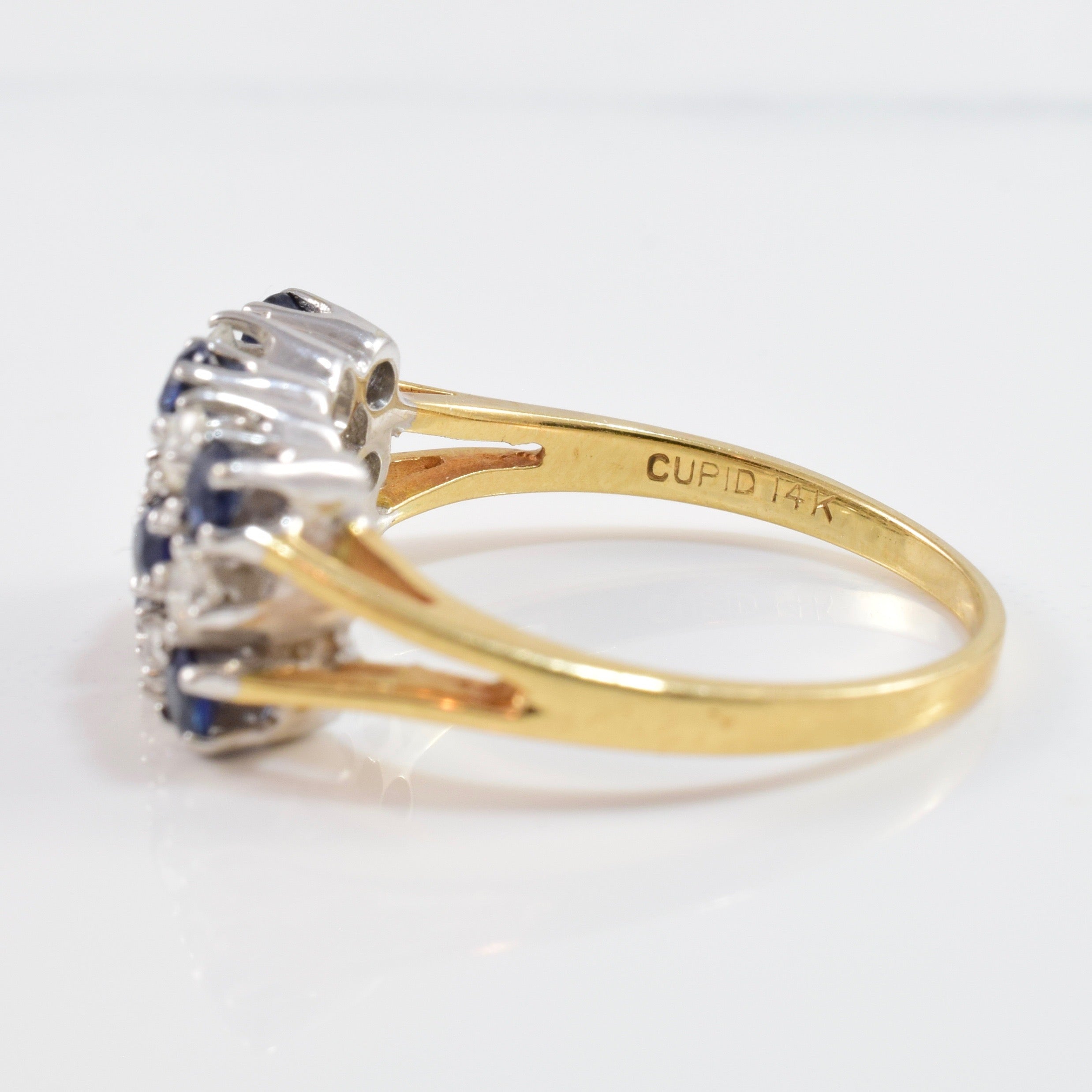 Sapphire and Diamond Cluster Ring | 0.30 ctw SZ 6.25 |