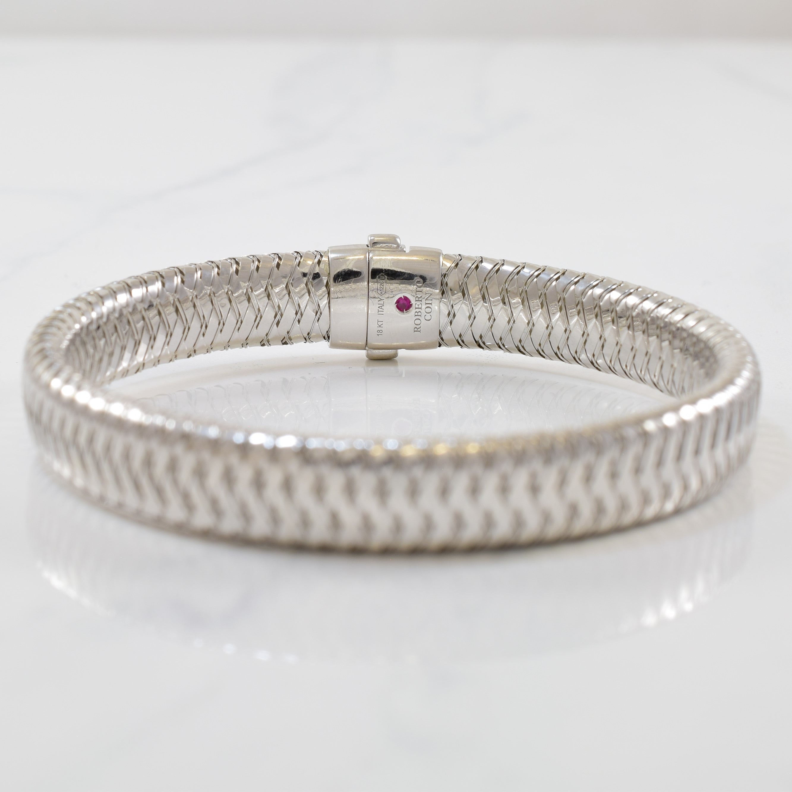 Roberto Coin' Flexible Bangle With Diamonds | 0.10ctw | 7.5" |