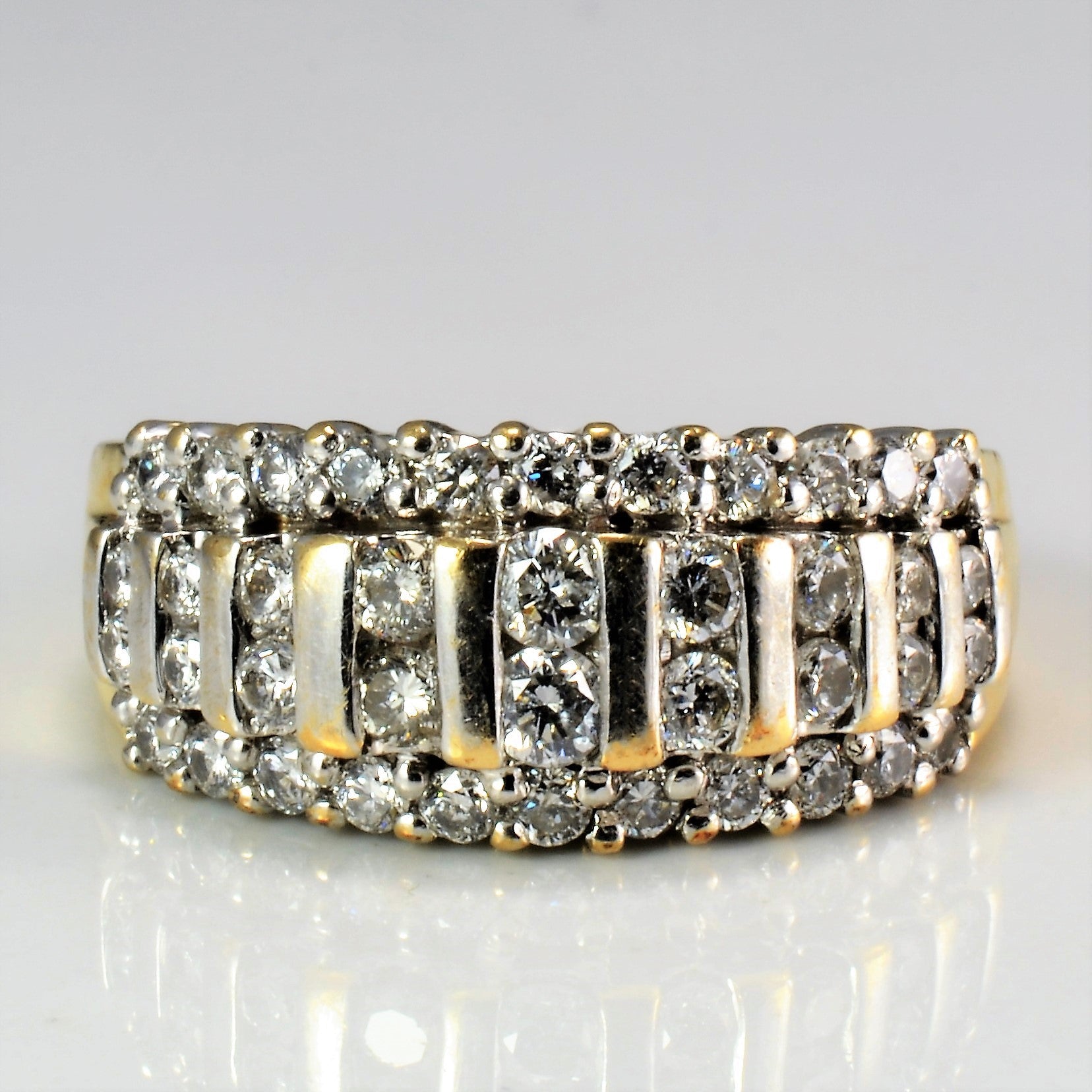 Detailed Cluster Diamond Wide Ladies Ring | 1.00 ctw, SZ 7 |