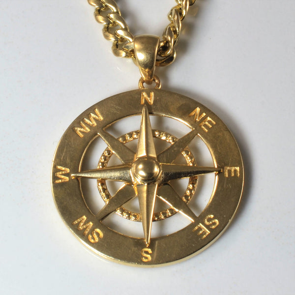 Yellow Gold Compass Necklace | 28