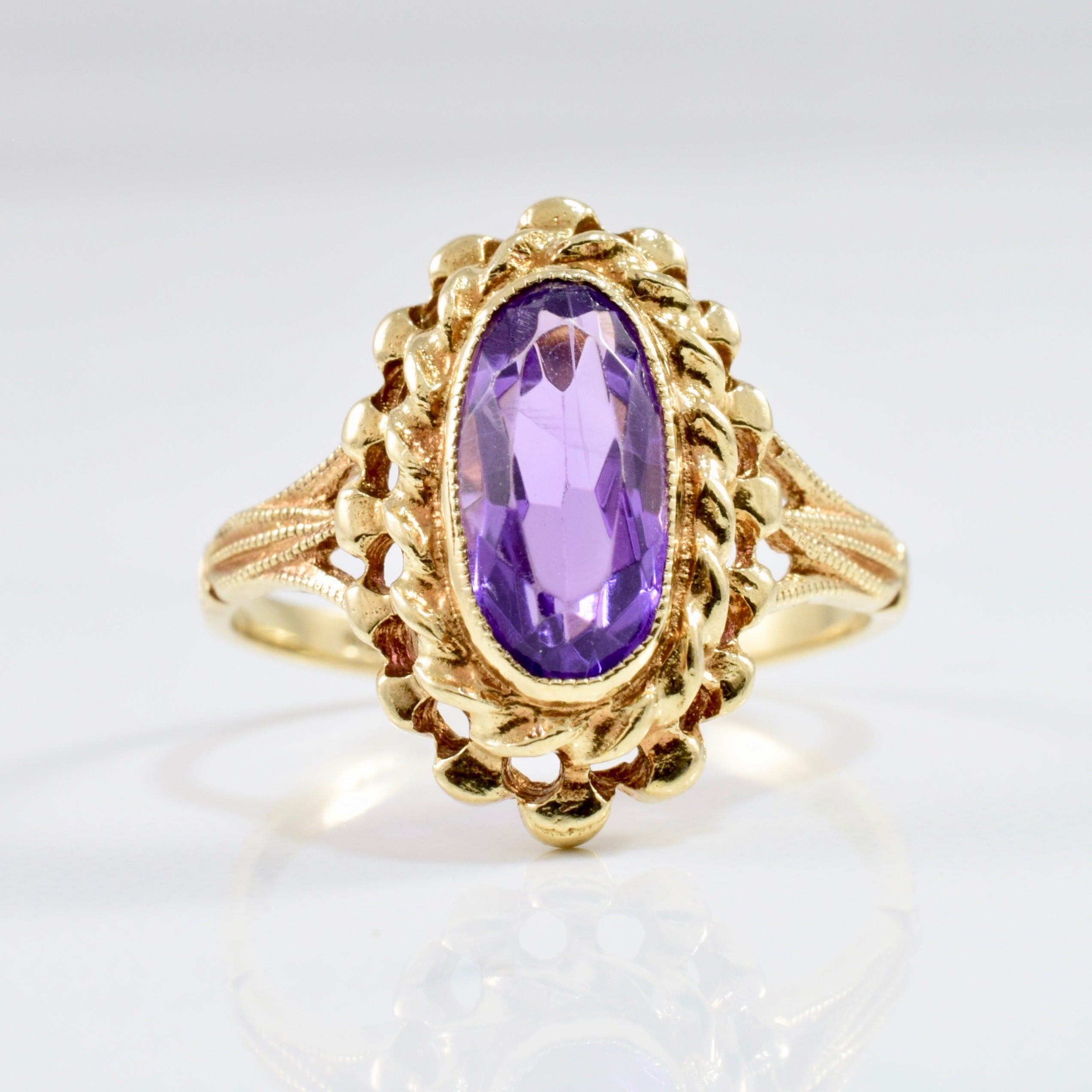 Bezel Set Amethyst Cocktail Ring | SZ 6.75 |