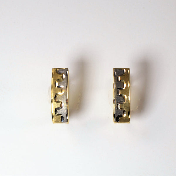 Geometric Gold Huggie Earrings |