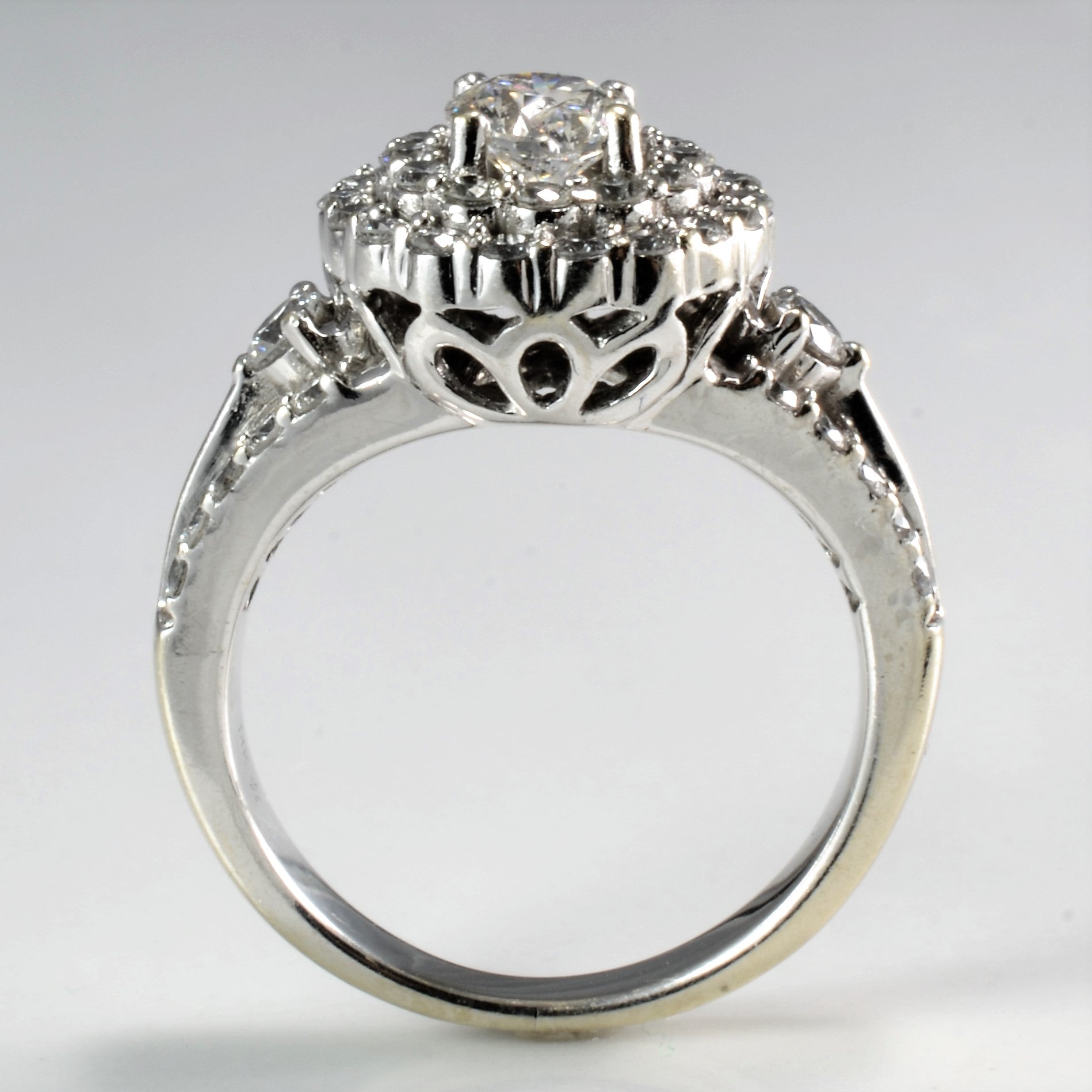 Beautiful Diamond Halo Engagement Ring | 1.06 ctw, SZ 5.5 |