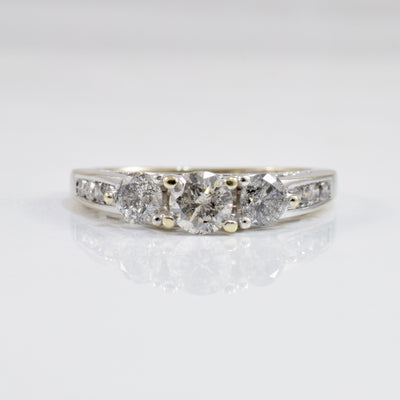 Three Stone Diamond Engagement Ring | 0.83 ctw SZ 6.5 |