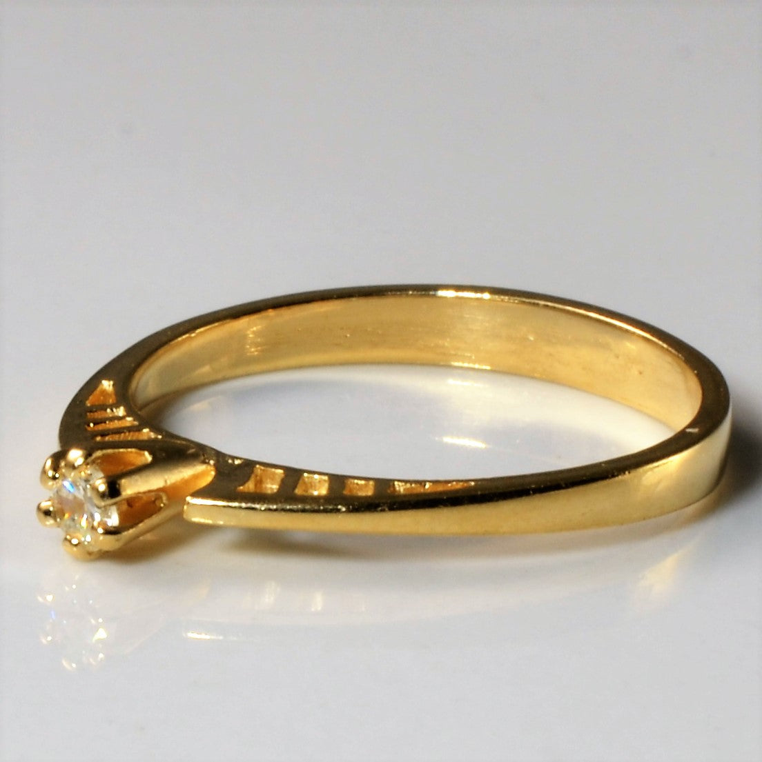 High Set Solitaire Diamond Stacking Ring | 0.06ct | SZ 5.25 |