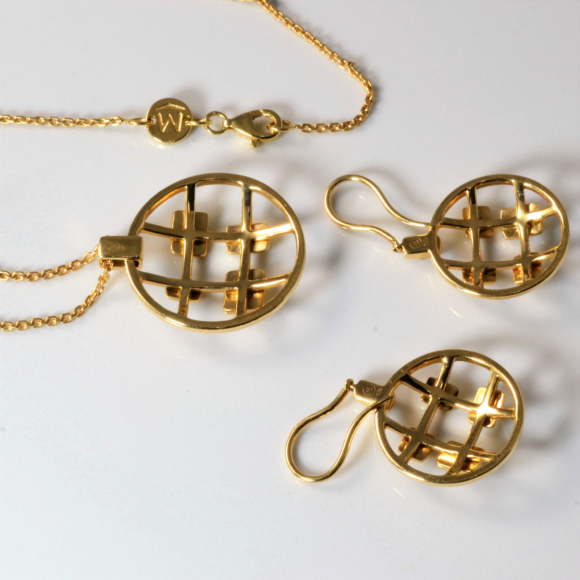 Textured Diamond Necklace & Earring Set | 0.24ctw | 18" |