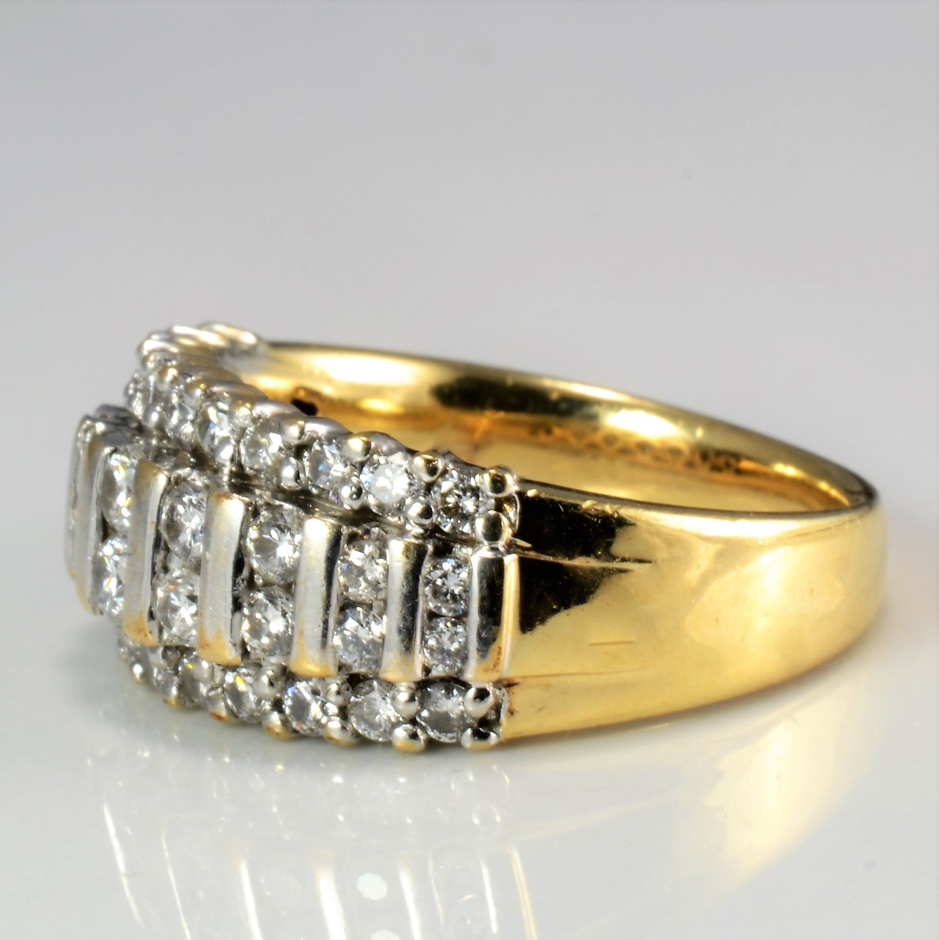 Detailed Cluster Diamond Wide Ladies Ring | 1.00 ctw, SZ 7 |