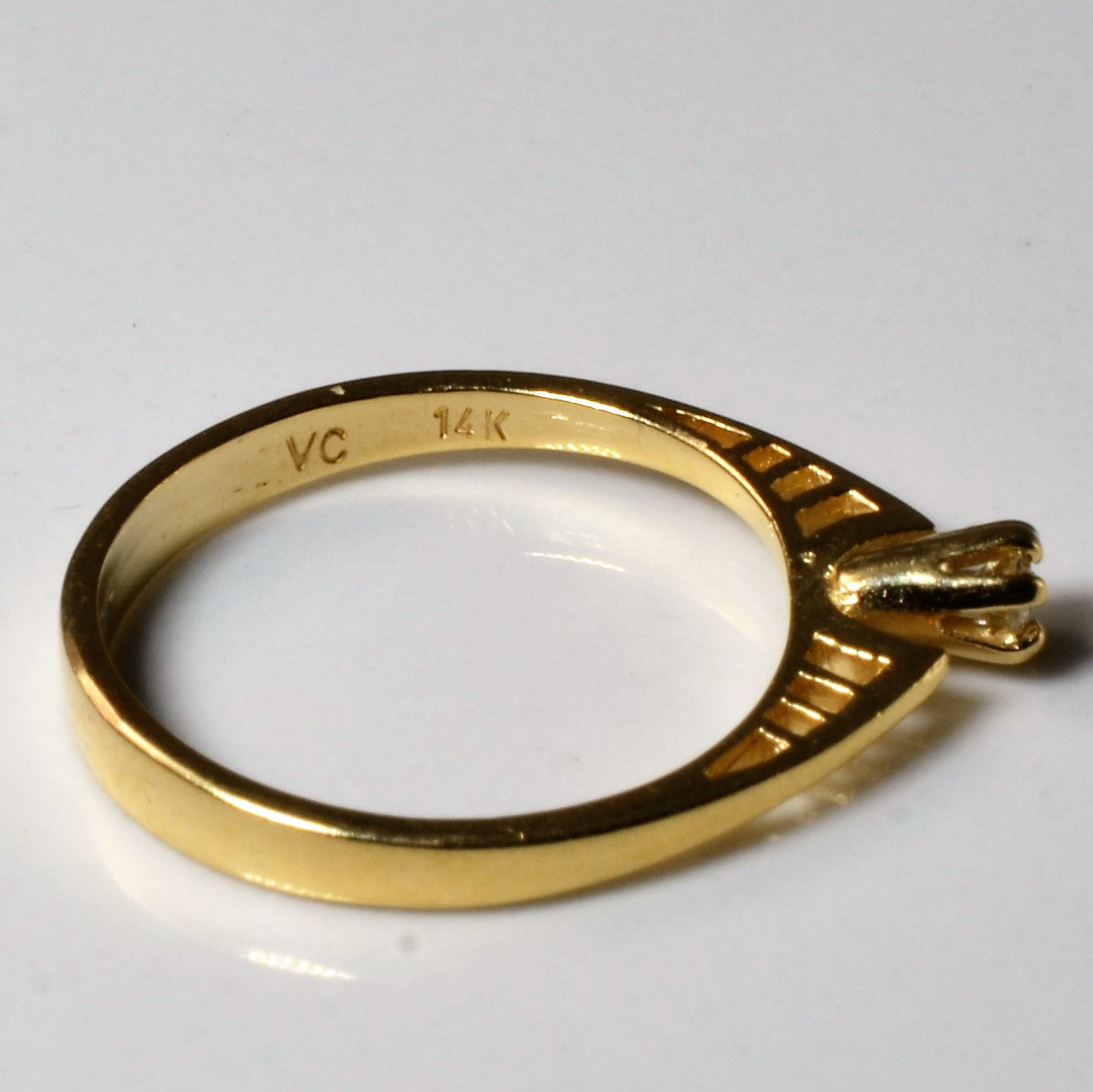 High Set Solitaire Diamond Stacking Ring | 0.06ct | SZ 5.25 |