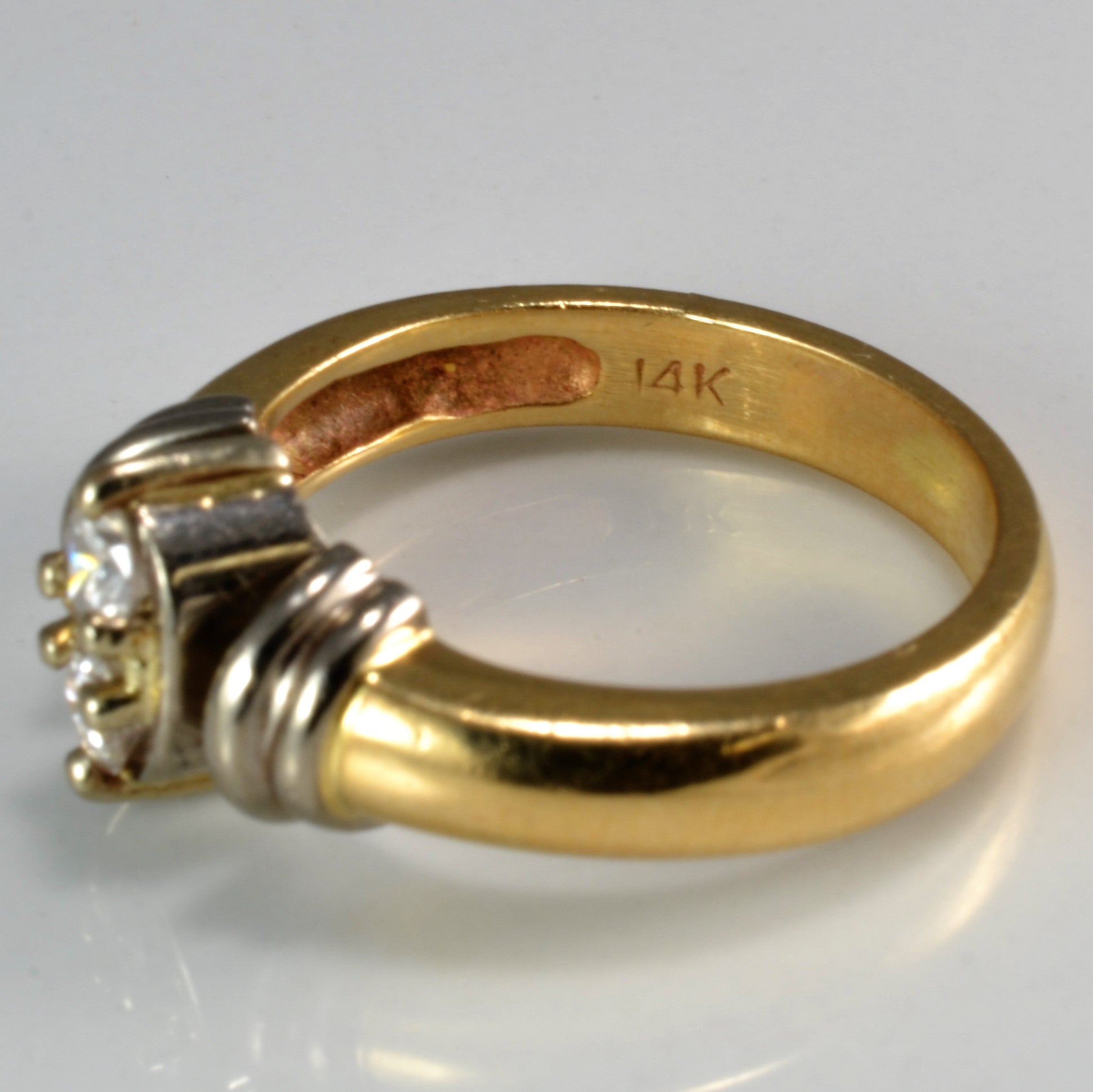 Offset Two Stone Diamond Engagement Ring | 0.20 ctw, SZ 5.5|