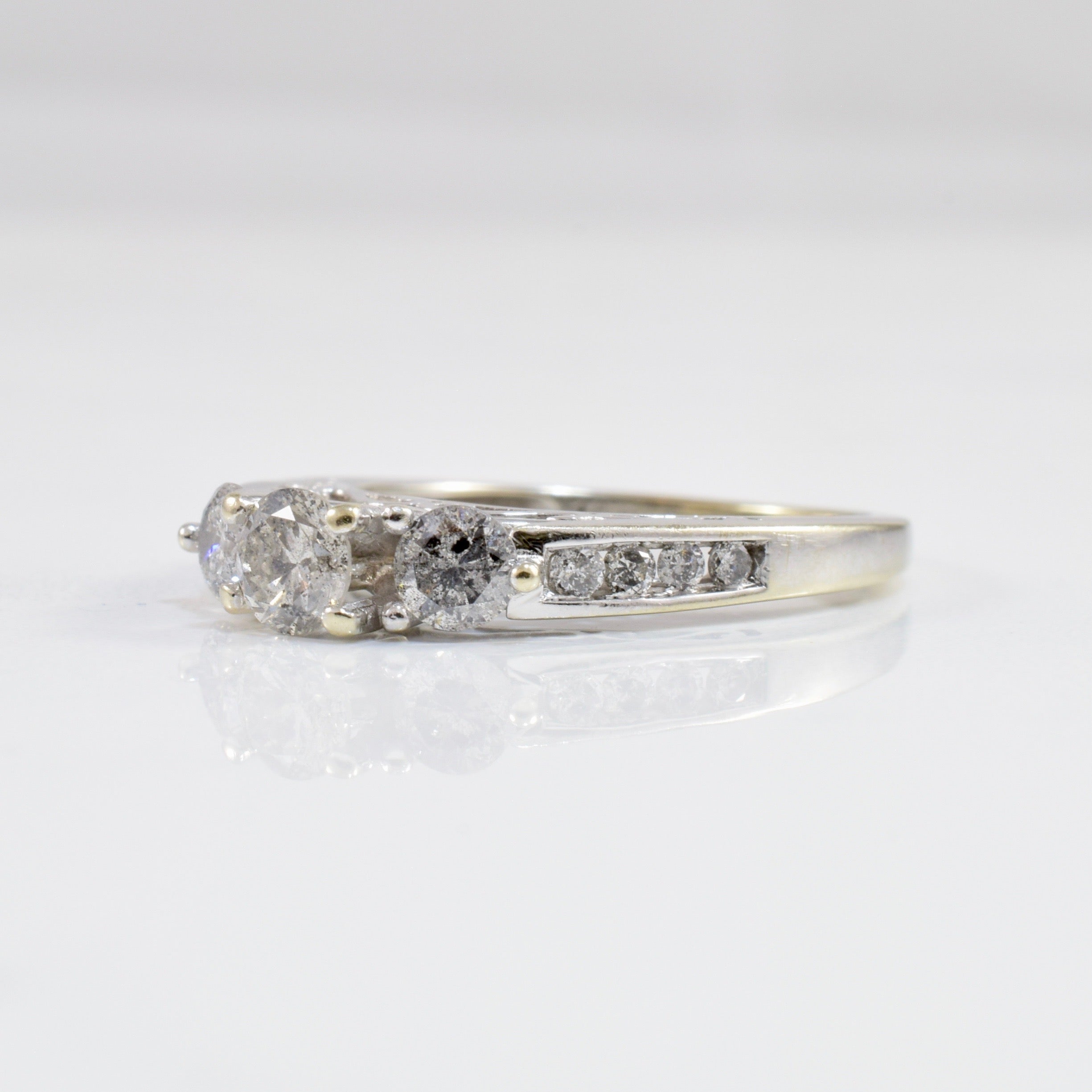 Three Stone Diamond Engagement Ring | 0.83 ctw SZ 6.5 |