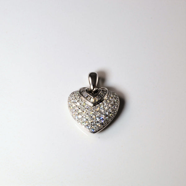 Pave Diamond Puffed Heart Pendant | 1.09ctw |