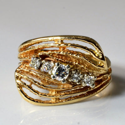 Bypass Five Stone Spiral Ring | 0.29ctw | SZ 7.75 |