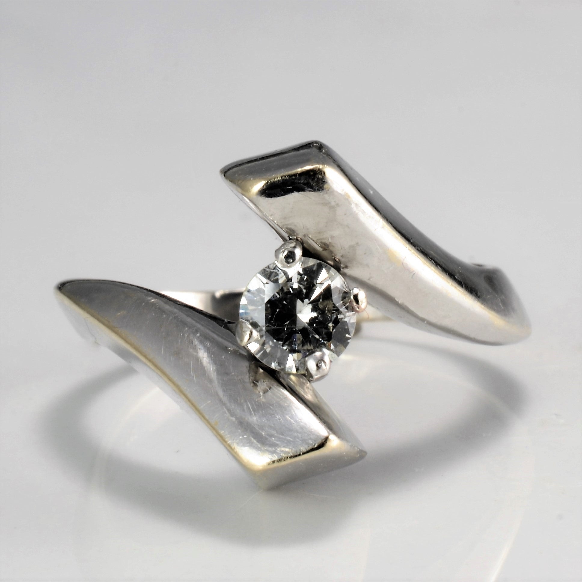 Bypass Solitaire Diamond Engagement Ring | 0.43 ct, SZ 9 |