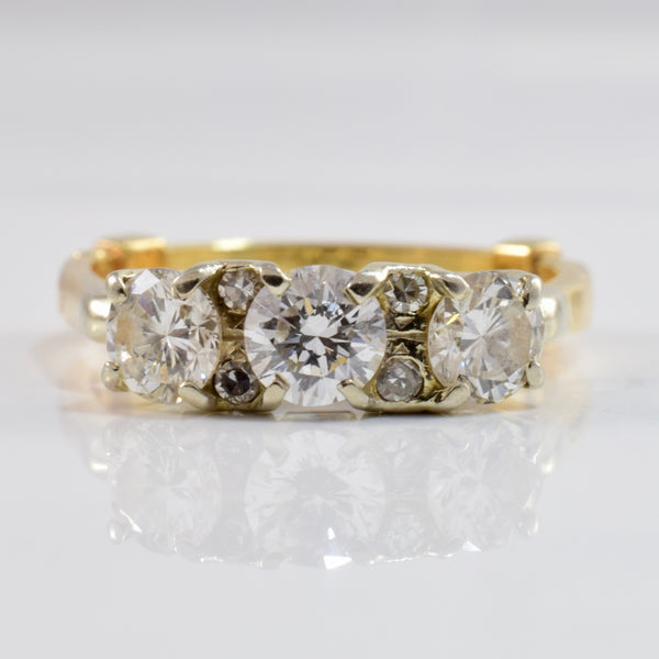 Arthritic Shank Three Stone Diamond Ring | 1.05ctw | SZ 6 |