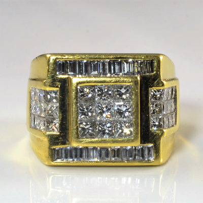 Princess Grid Cluster Diamond Ring | 4.17ctw | SZ 10.75 |