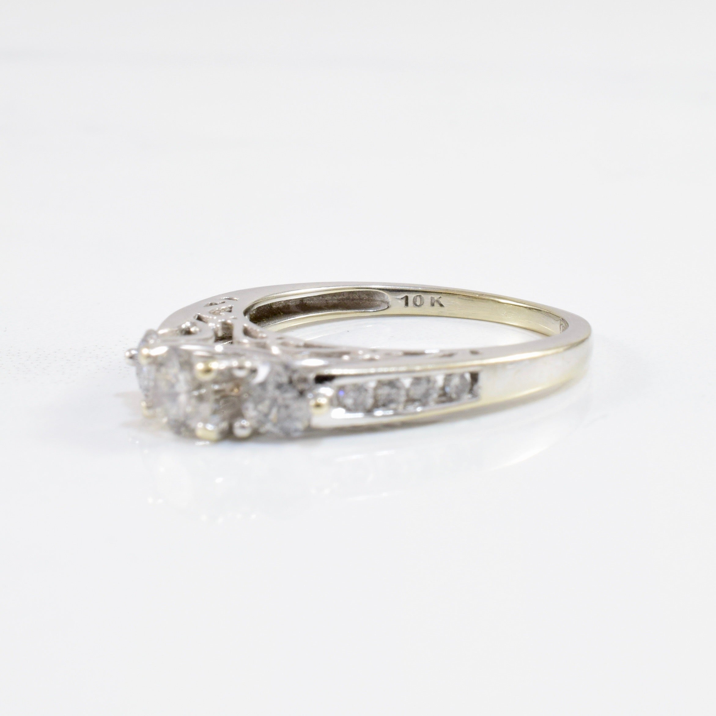 Three Stone Diamond Engagement Ring | 0.83 ctw SZ 6.5 |