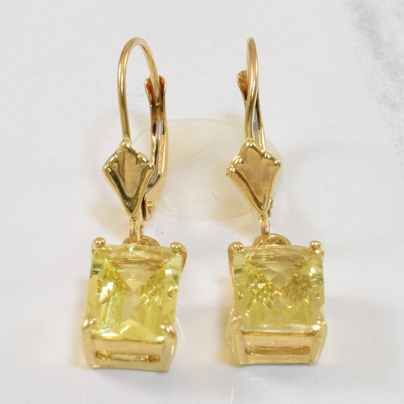 Citrine & Diamond Drop Earrings | 2.70ctw, 0.02ctw |