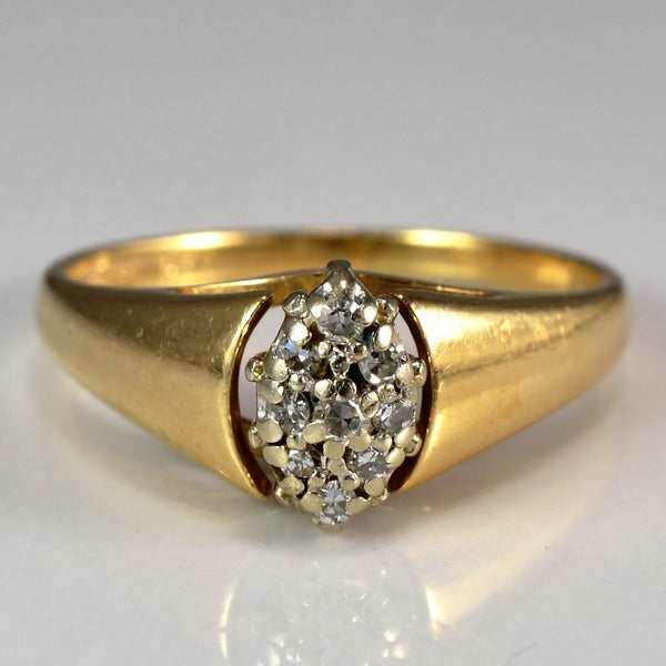 Wide Marquise Shaped Cluster Ring | 0.10 ctw, SZ 5.5 |