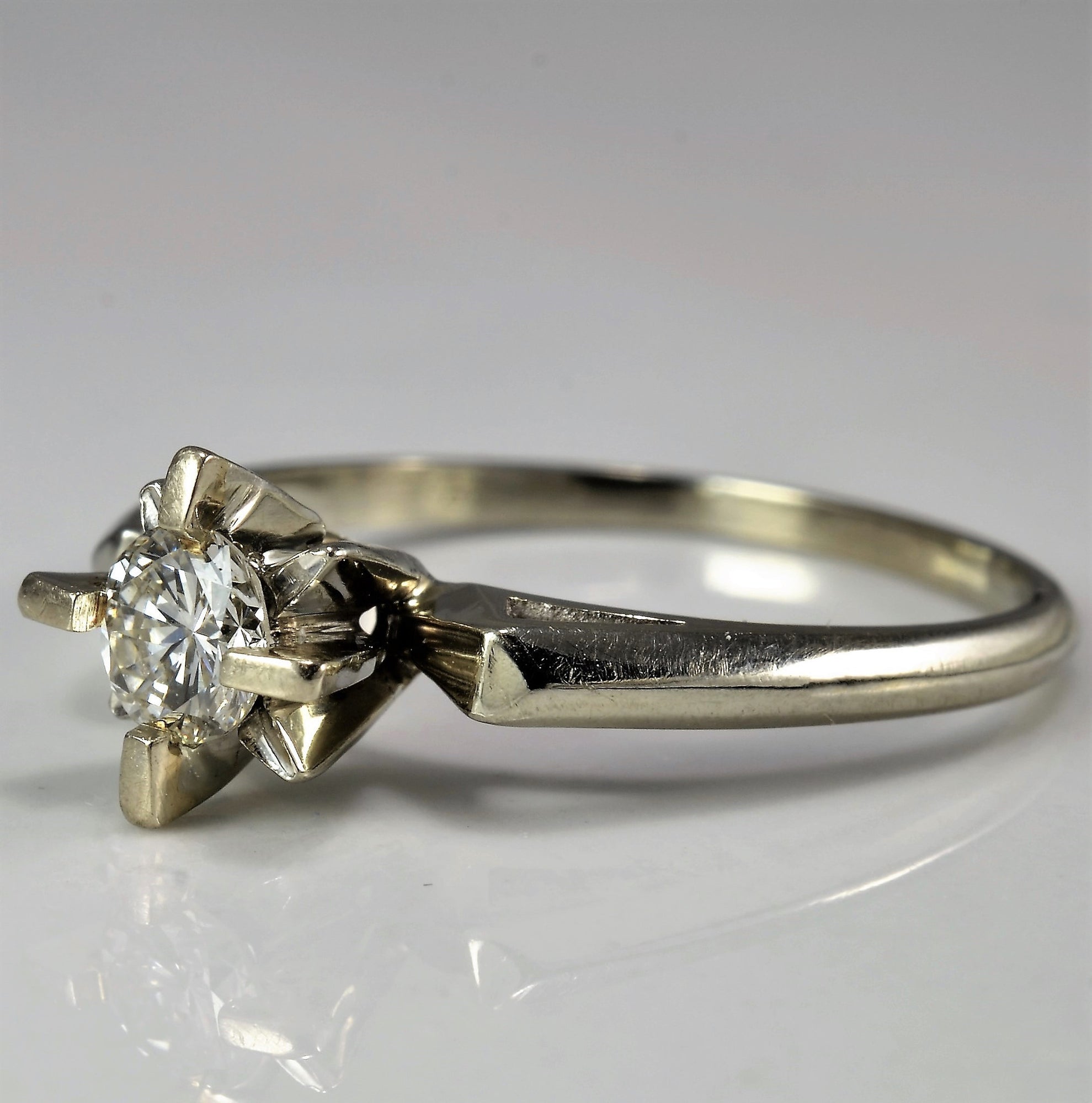 Unique Eight Prong Solitaire Diamond Ring | 0.33 ct, SZ 7.75 |