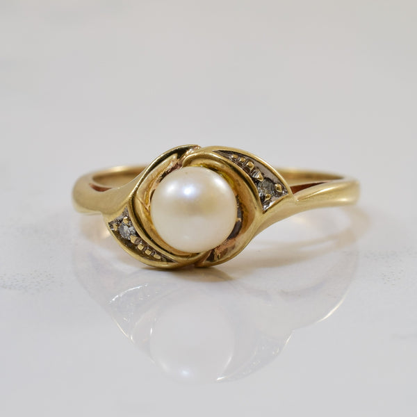 Pearl & Diamond Bypass Ring | 1.15ct, 0.01ctw | SZ 7.75 |