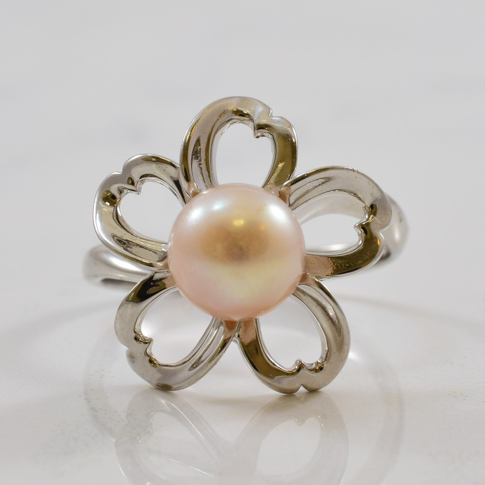 Pearl Plumeria Ring | 3.00ct | SZ 7.5 |