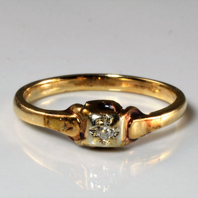 Solitaire Diamond Vintage Ring | 0.02ct | SZ 6.75 |