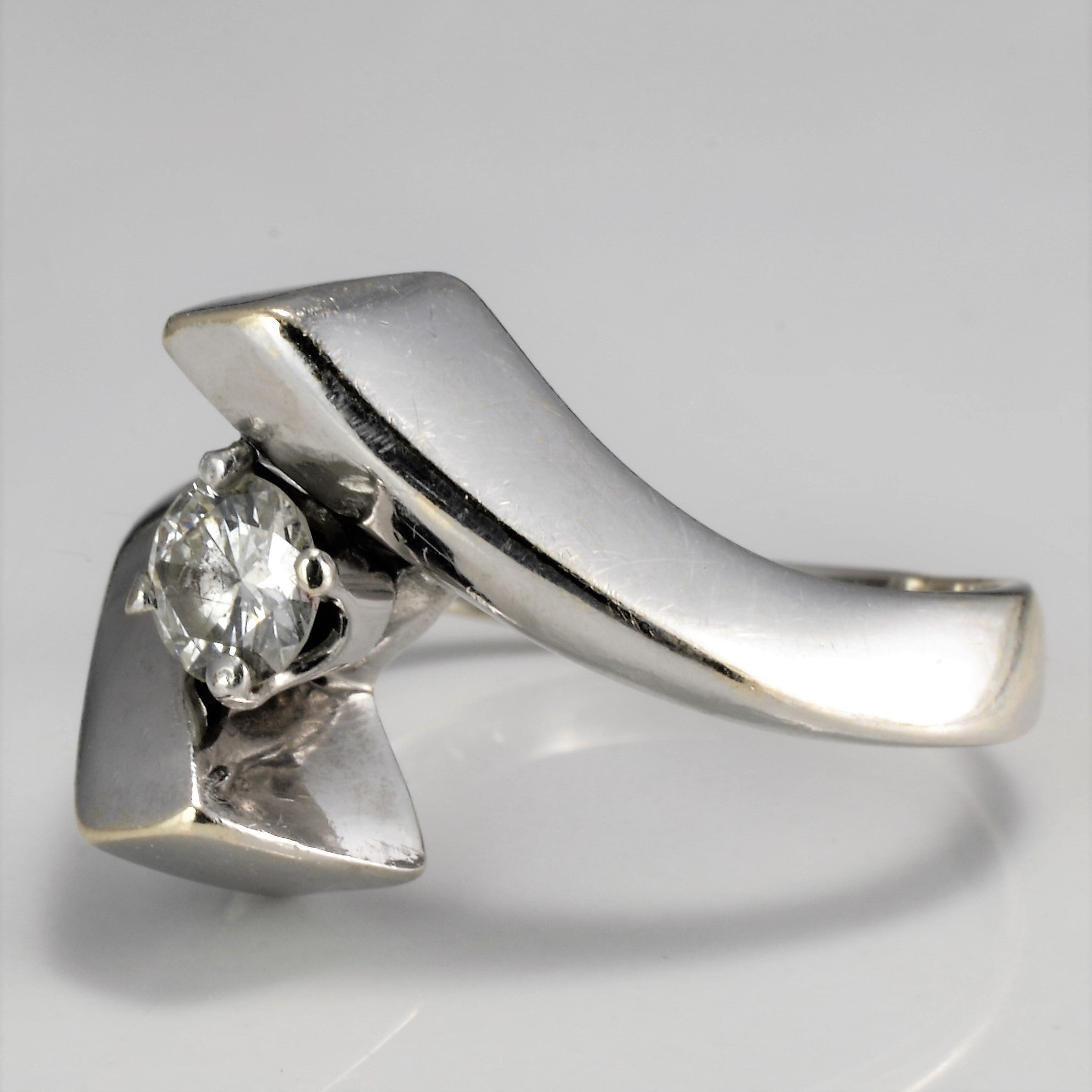 Bypass Solitaire Diamond Engagement Ring | 0.43 ct, SZ 9 |