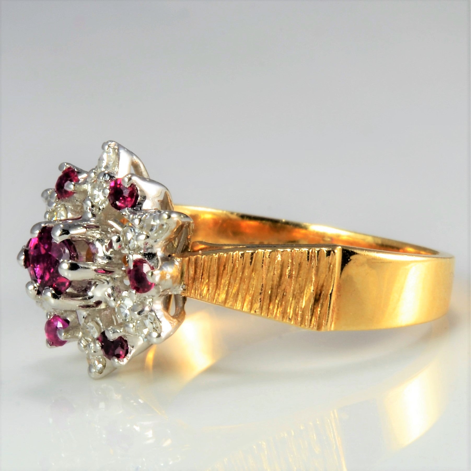 Cluster Ruby & Diamond Ladies Ring | 0.15 ctw, SZ 5.5 |