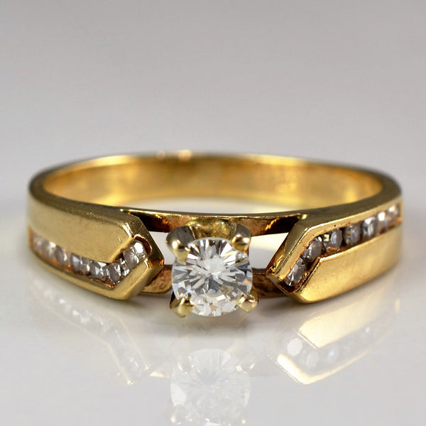 Zig Zag Diamond Channel Engagement Ring | 0.35ctw | SZ 6.75 |