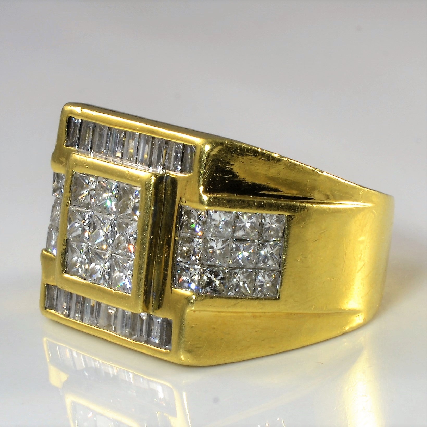 Princess Grid Cluster Diamond Ring | 4.17ctw | SZ 10.75 |