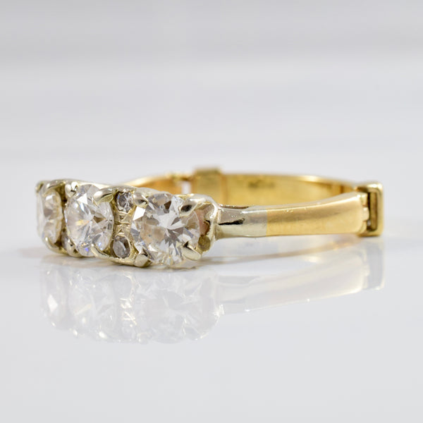 Arthritic Shank Three Stone Diamond Ring | 1.05ctw | SZ 6 |