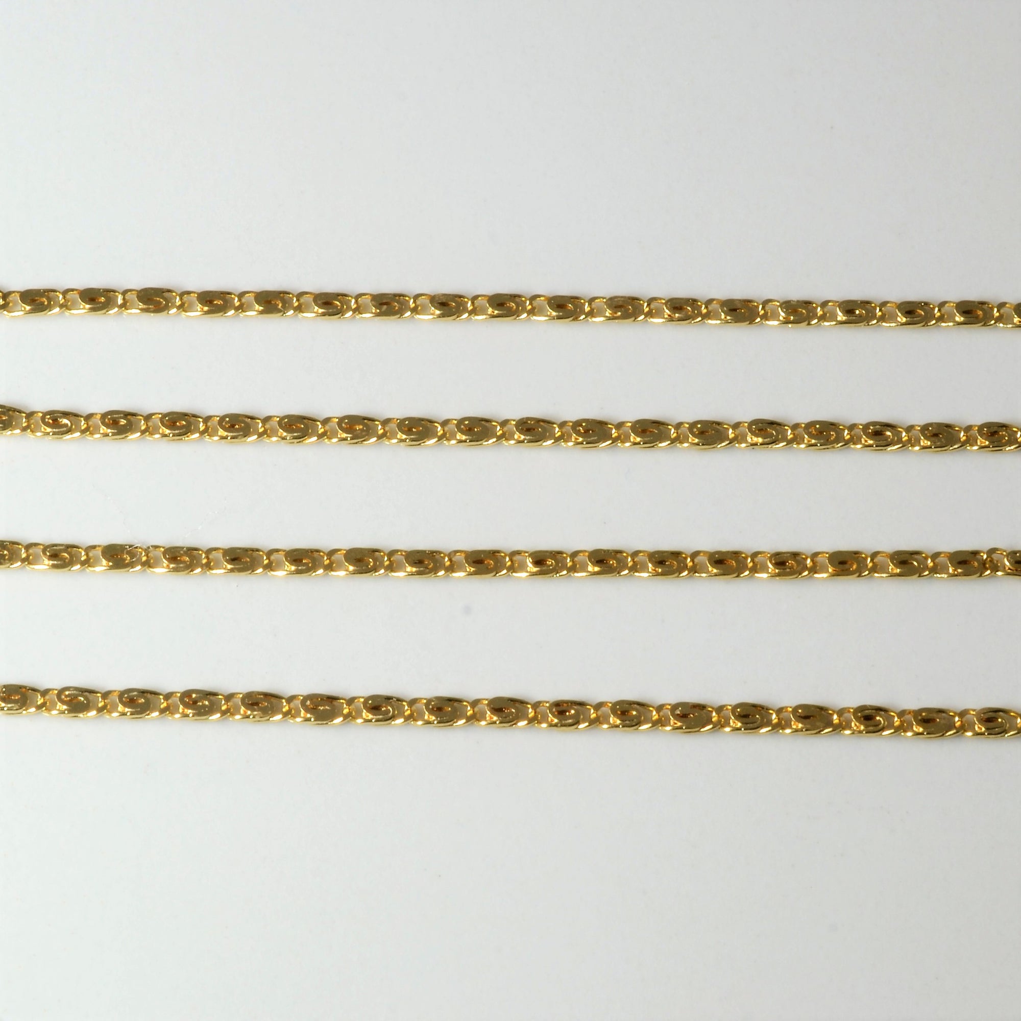 18k Yellow Gold Scroll Chain | 15