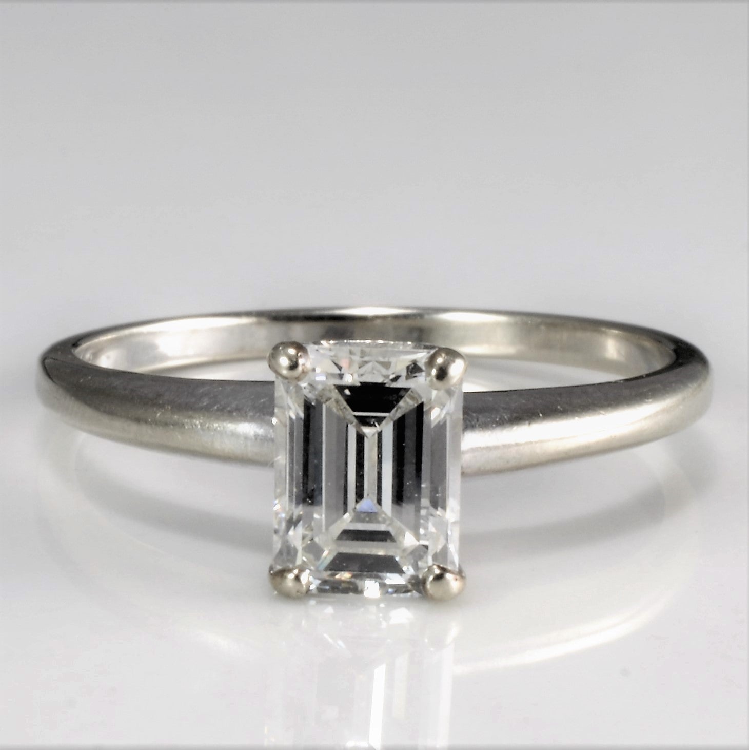 Petite Solitaire Emerald Cut Diamond Ring | 1.06ct | SZ 7 |