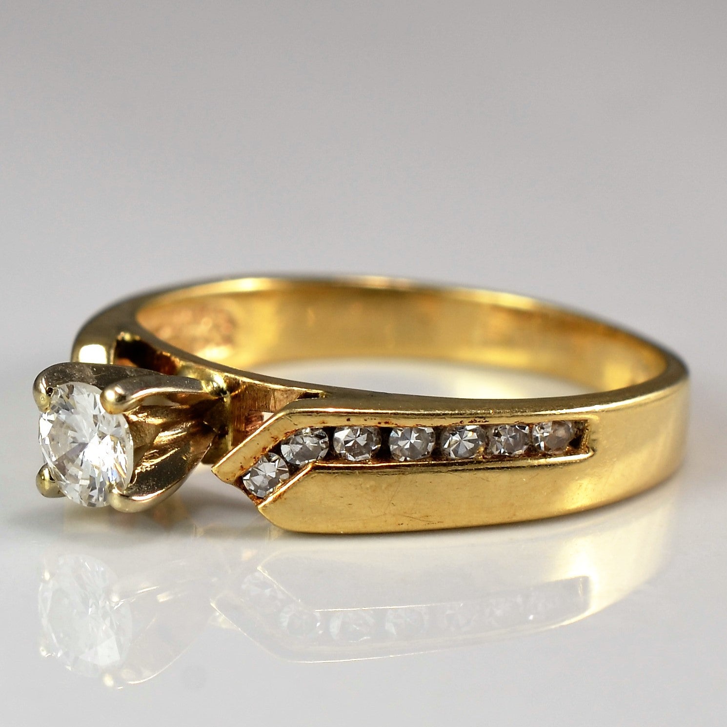 Zig Zag Diamond Channel Engagement Ring | 0.35ctw | SZ 6.75 |