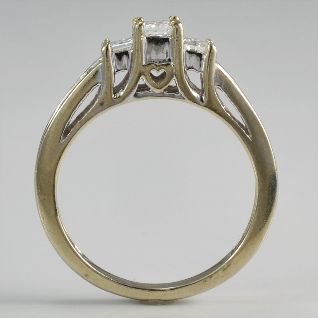Three Stone Princess & Baguette Diamond Ring | 0.50ctw | SZ 5.75 |
