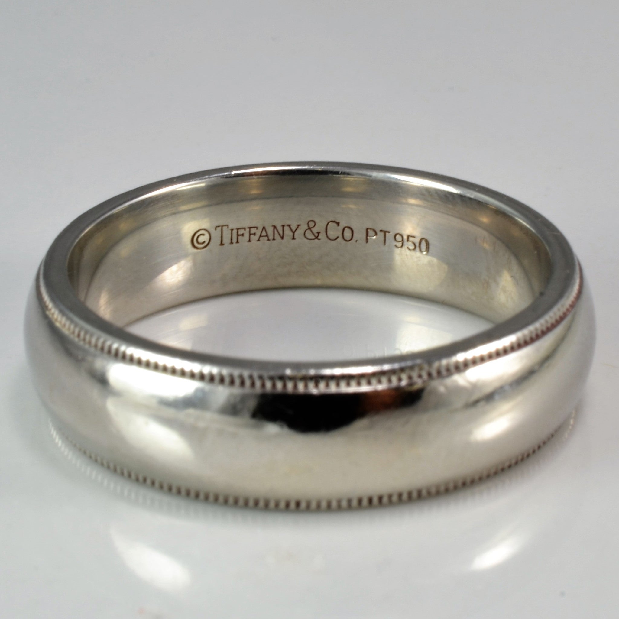 Tiffany & Co.' Milgrain Platinum Wedding Band | SZ 9.75 |