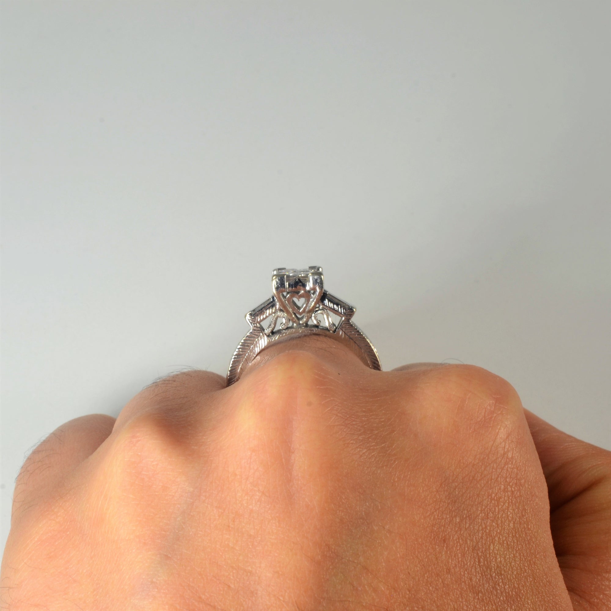 Art Deco Inspired Quad Set Diamond Ring | 0.84ctw | SZ 7 |