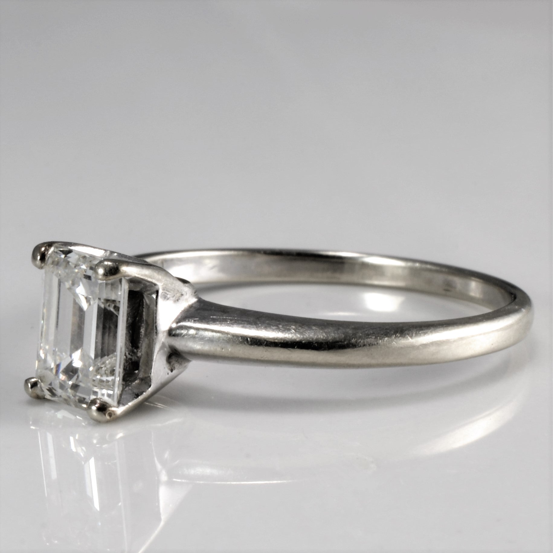 Petite Solitaire Emerald Cut Diamond Ring | 1.06ct | SZ 7 |