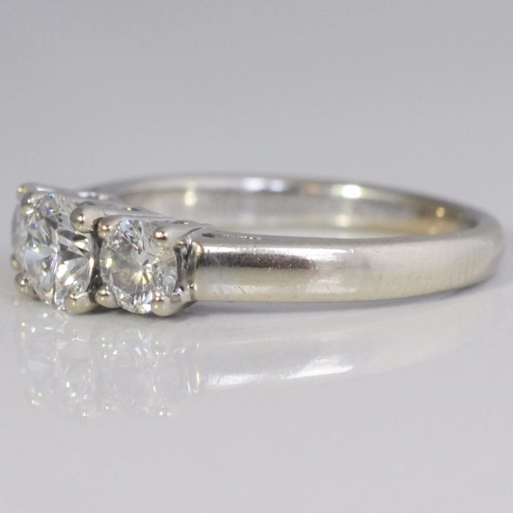 Elegant Three Stone Diamond Engagement Ring | 0.97 ctw, SZ 5.75 |